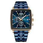 Luxury Square Dial Men’s Watch ⌚ | Stainless Steel Business Style Quartz Wristwatch with Calendar