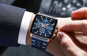 Luxury Square Dial Men’s Watch ⌚ | Stainless Steel Business Style Quartz Wristwatch with Calendar